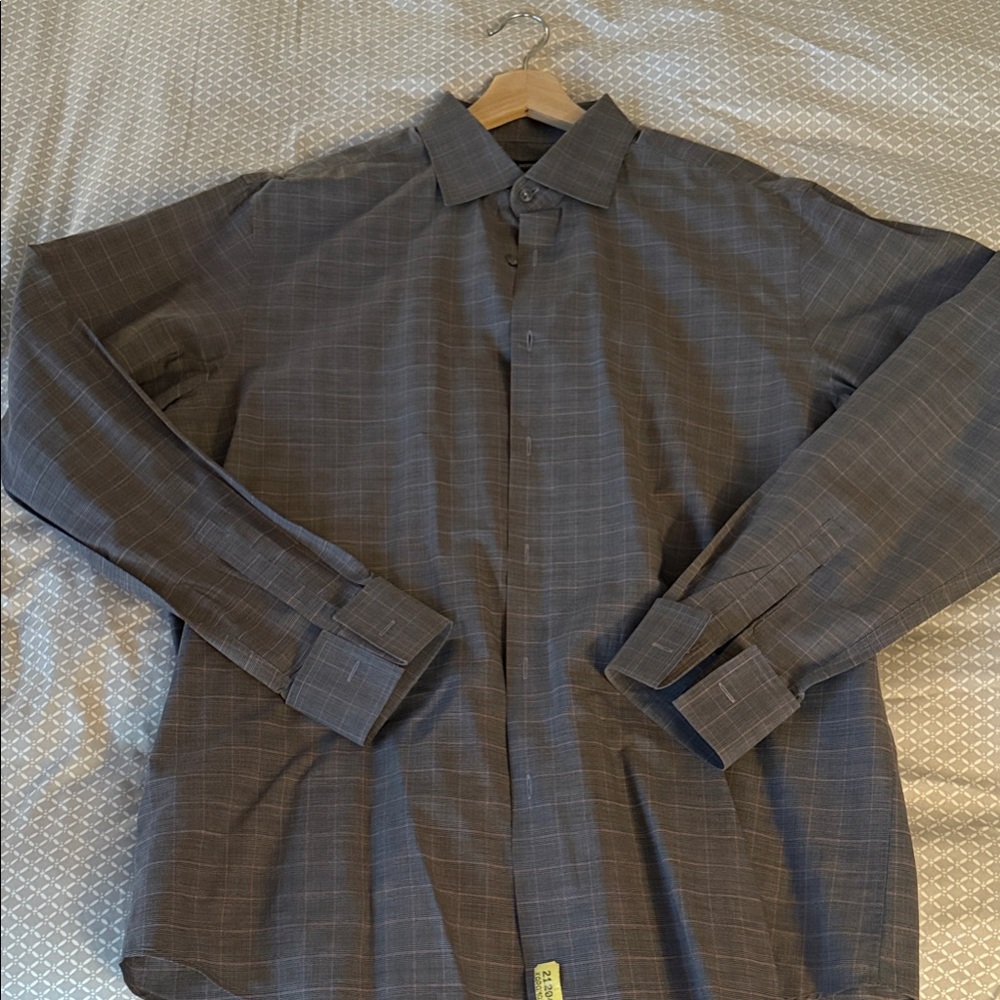 Boss Charcoal Checkered Button-Down Shirt